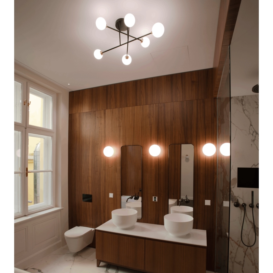 Felületre szerelhető csillár  SNOWWHITE 6xG9/20W/230V átm. 84 cm fekete/arany