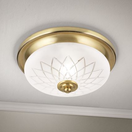 Mennyezeti lámpa PORTO 1xE27/40W/230V átm. 26 cm arany