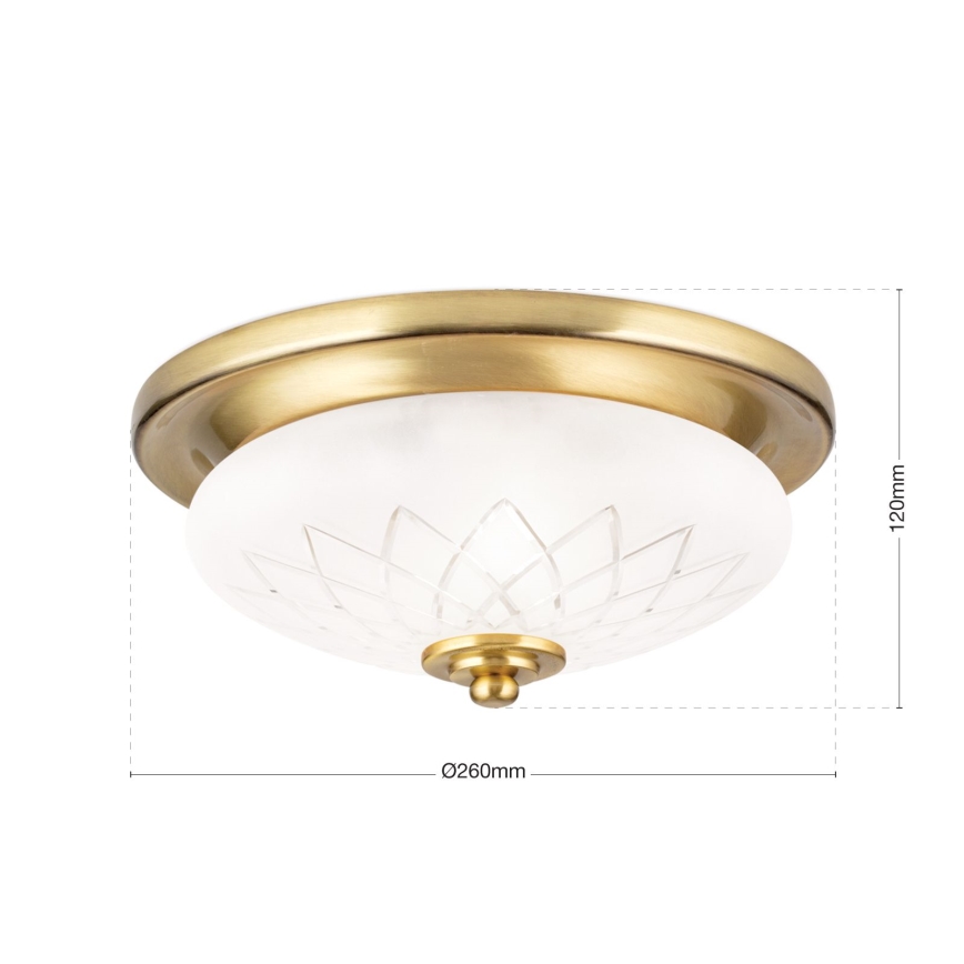 Mennyezeti lámpa PORTO 1xE27/40W/230V átm. 26 cm arany