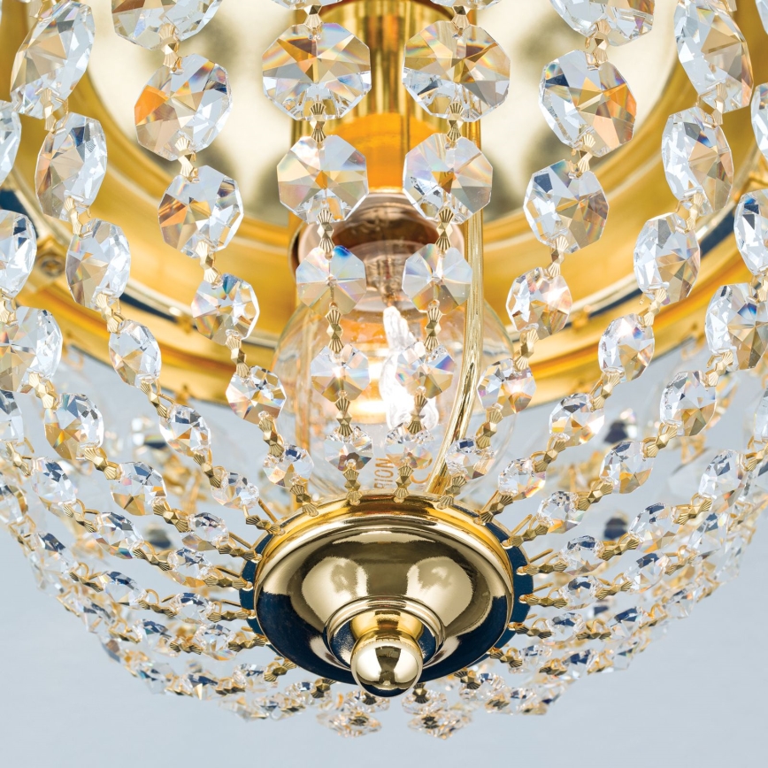 Kristály mennyezeti lámpa PLAFOND 1xE27/40W/230V átm. 26 cm arany