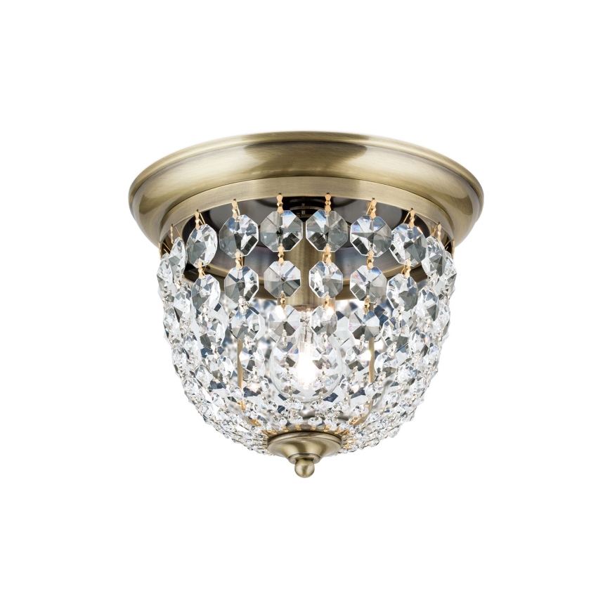 Kristály mennyezeti lámpa PLAFOND 1xE27/40W/230V átm. 26 cm bronz