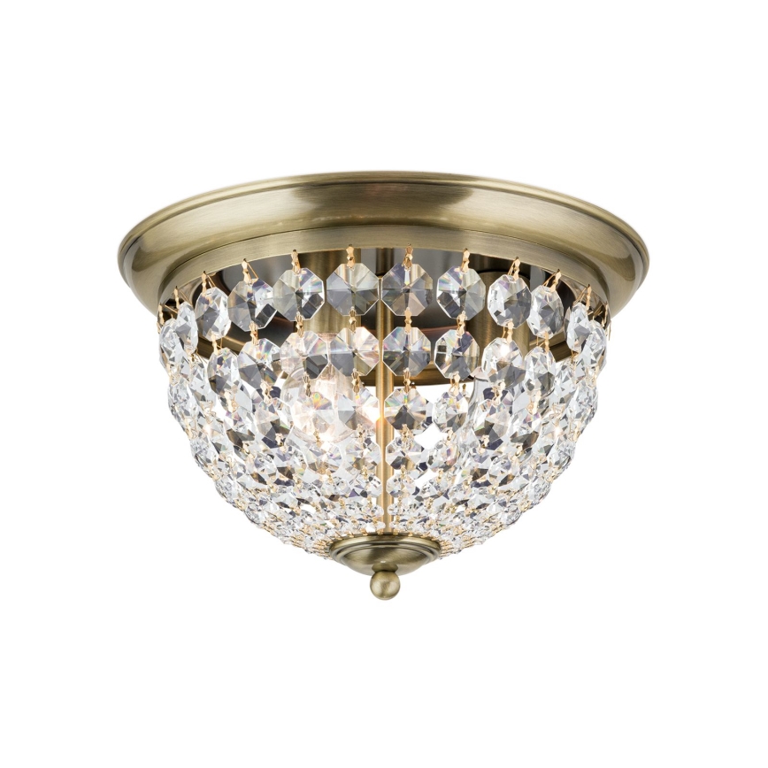 Kristály mennyezeti lámpa PLAFOND 3xE27/40W/230V átm. 35 cm bronz