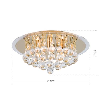 Kristály mennyezeti lámpa GLORIA 4xG9/40W/230V átm. 38 cm arany