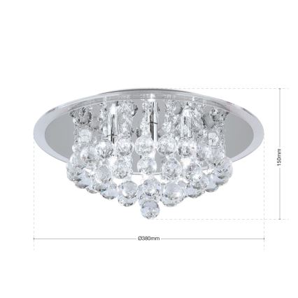 Kristály mennyezeti lámpa GLORIA 4xG9/40W/230V átm. 38 cm átlátszó/fényezett króm