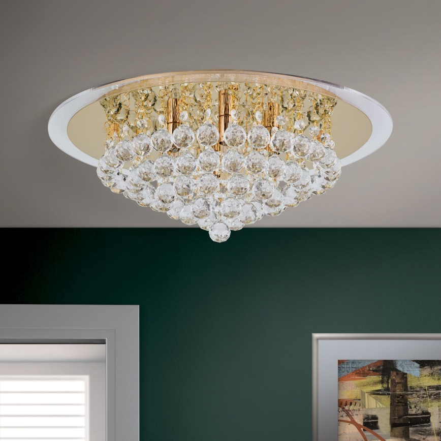 Kristály mennyezeti lámpa GLORIA 6xG9/40W/230V átm. 50 cm arany