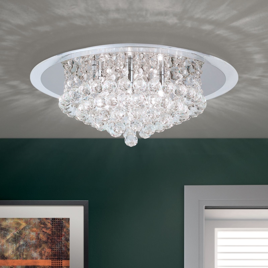 Kristály mennyezeti lámpa GLORIA 6xG9/40W/230V átm. 50 cm átlátszó/fényezett króm