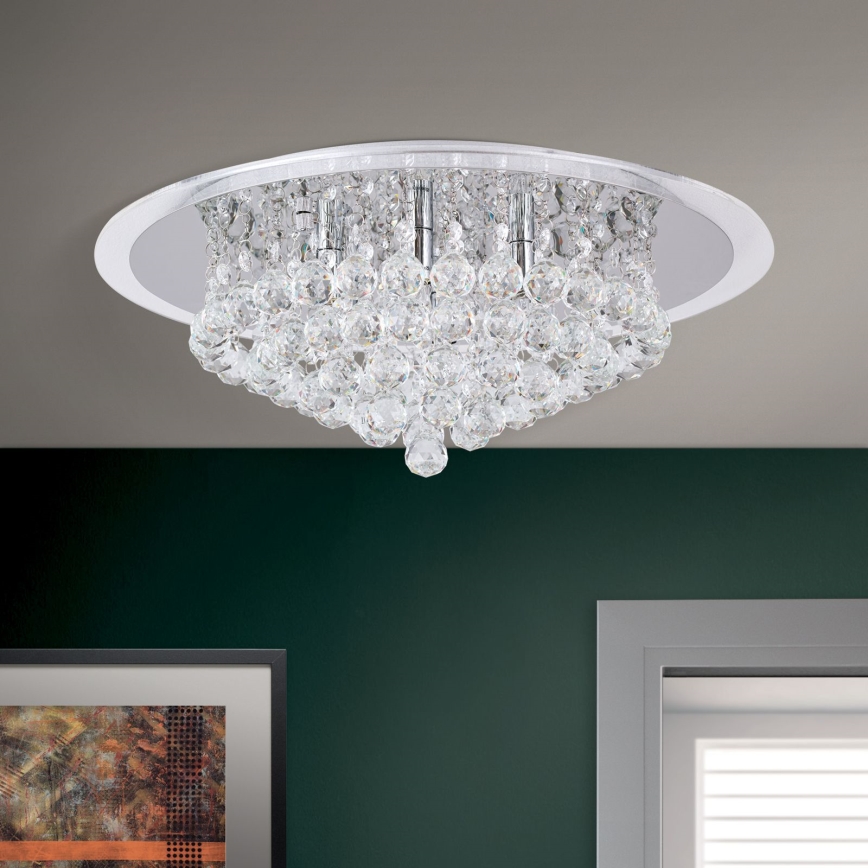 Kristály mennyezeti lámpa GLORIA 6xG9/40W/230V átm. 50 cm átlátszó/fényezett króm