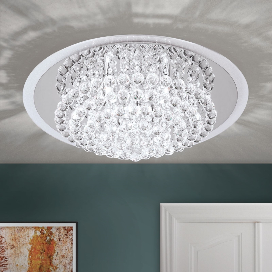 Kristály mennyezeti lámpa GLORIA 9xG9/40W/230V átm. 62 cm átlátszó/fényezett króm