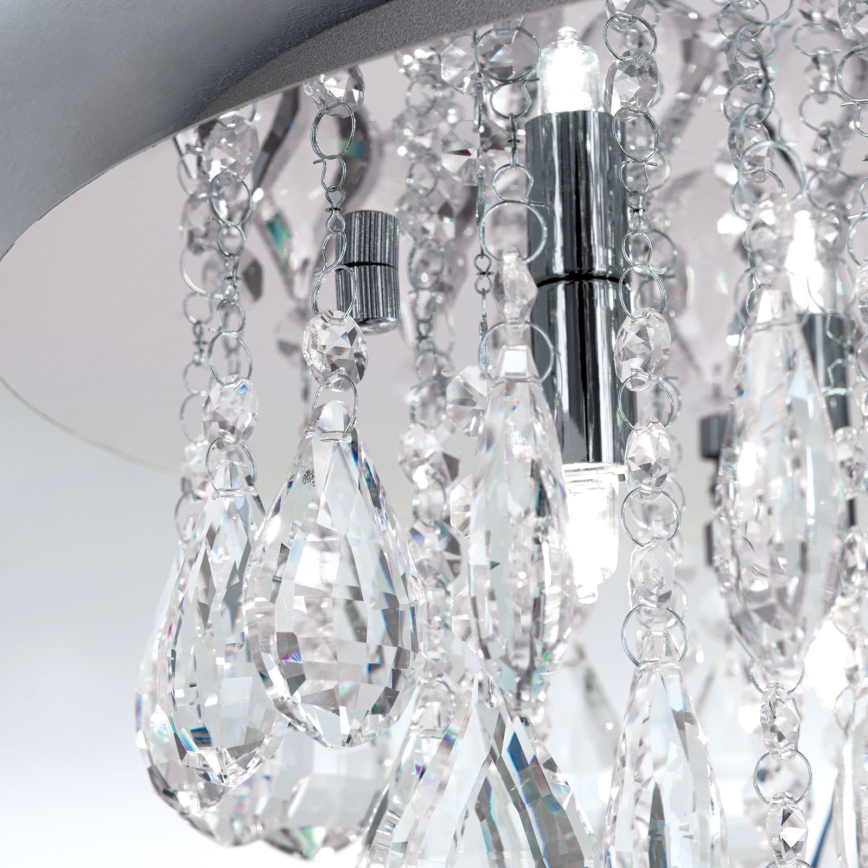 Kristály mennyezeti lámpa CELESTE 6xG9/40W/230V átm. 45 cm fényezett króm