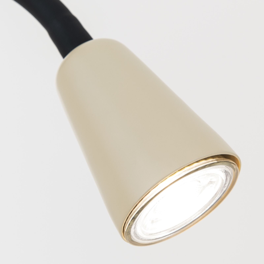 Hajlítható csíptetős asztali lámpa DOTTY 1xGU10/10W/230V bézs/fekete