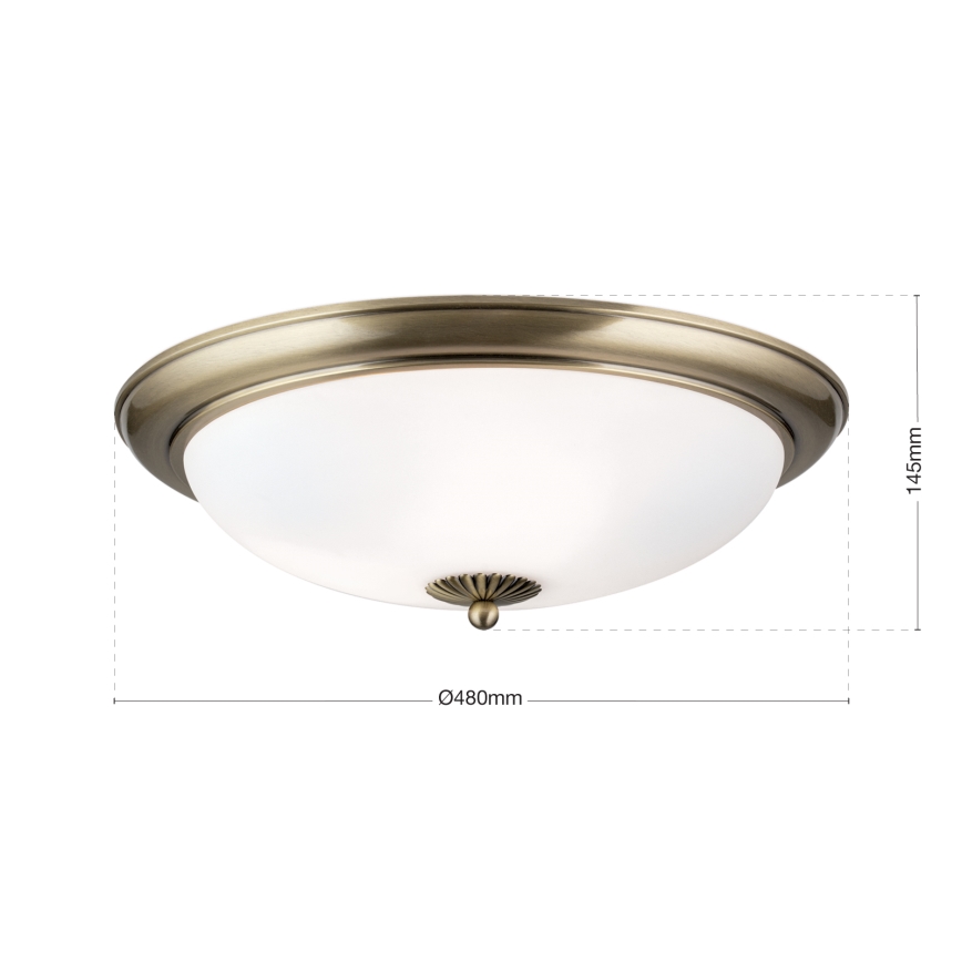 EMPIRA mennyezeti lámpa, 3 x E27 foglalat (max. 40 W), 230 V, Ø 48 cm, bronz