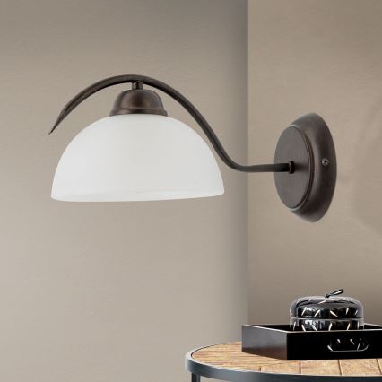 Fali lámpa RULA 1xE27/40W/230V fehér/bronz