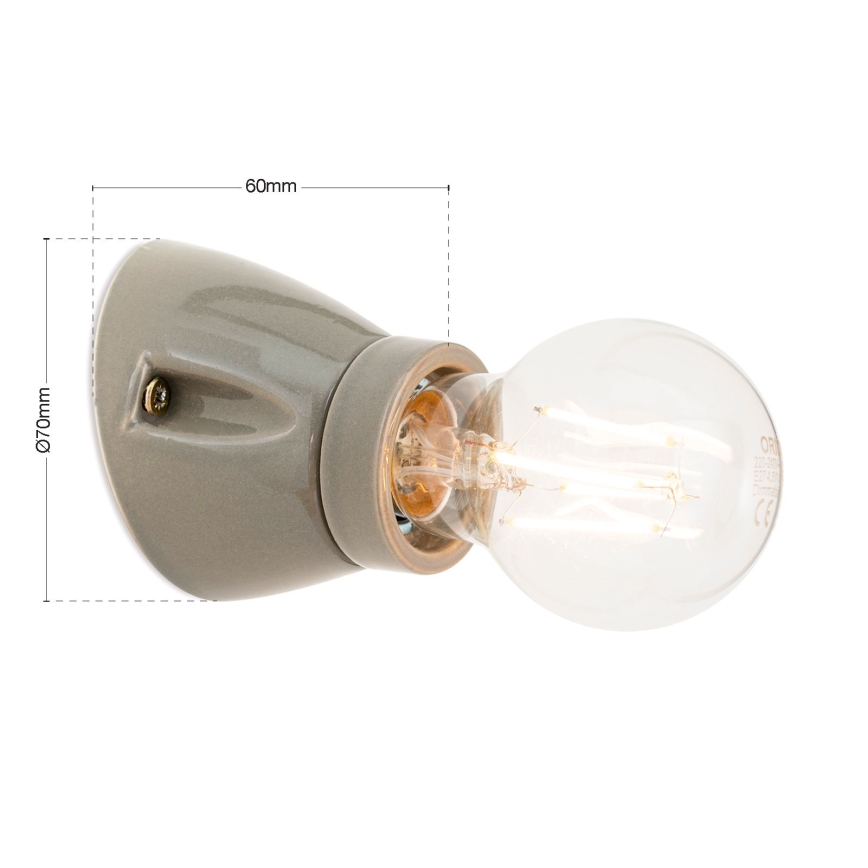 Fali lámpa FROST 1xE27/60W/230V szürke