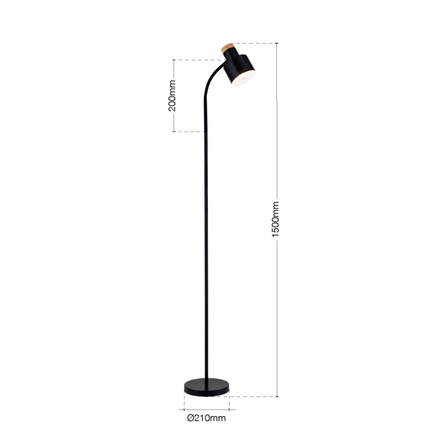 GILI állólámpa 1xE27/40W/230V fekete