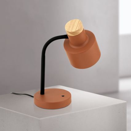 Téglaszínű GILI asztali lámpa 1xE27/40W/230V