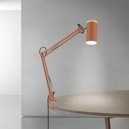 Csíptetős asztali lámpa GILI 1xE27/40W/230V téglaszínű