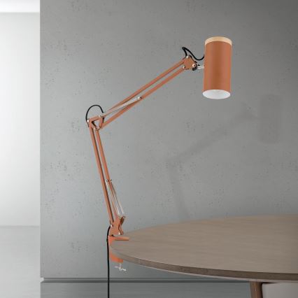 Csíptetős asztali lámpa GILI 1xE27/40W/230V téglaszínű