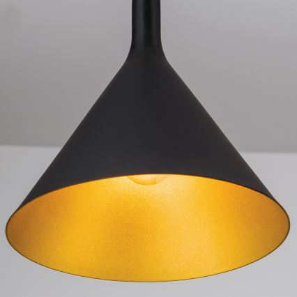 GUNDA kábeles függőlámpa, 1x E27 (max. 60 W), 230 V, átmérő 25 cm, fekete/arany