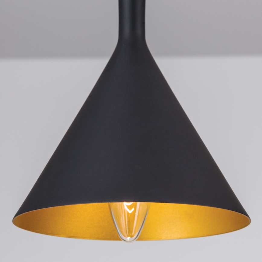 GUNDA kábeles függőlámpa 1xE14/40W/230V, átm. 16,5 cm, fekete/arany