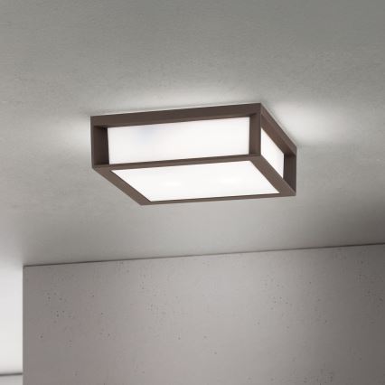 Kültéri lámpatest HENRY 2xE27/15W/230V 26x26 cm IP44 barna
