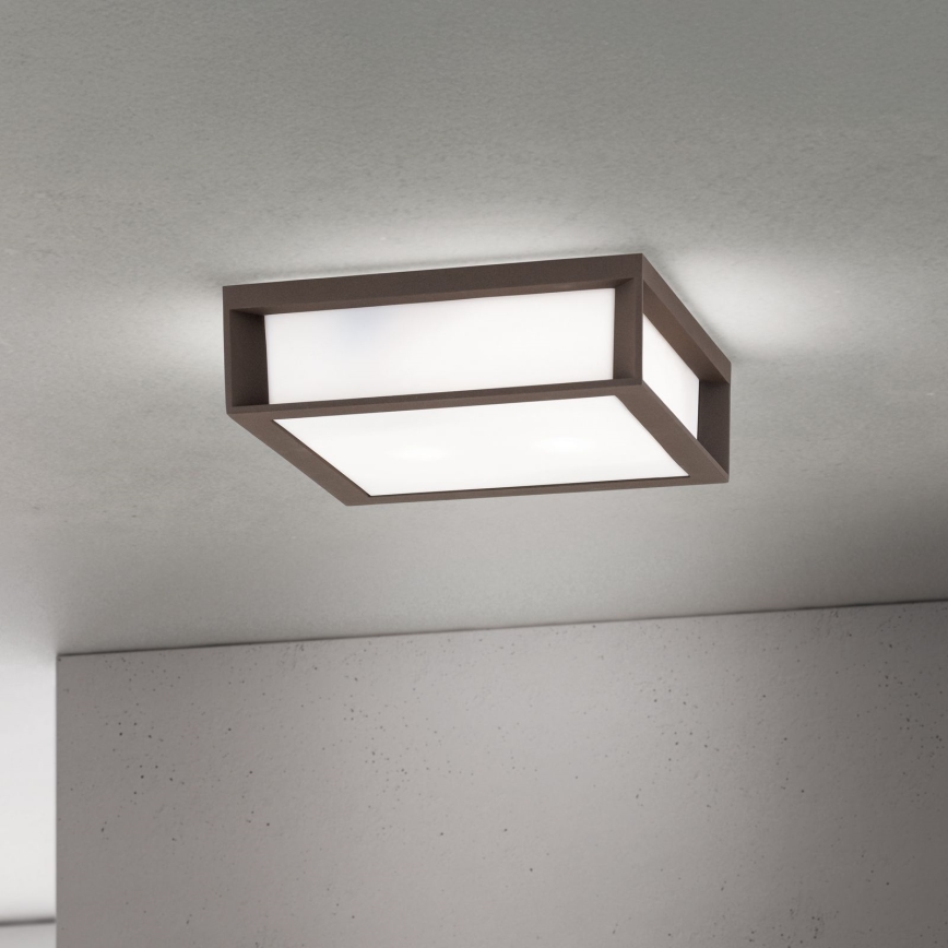 Kültéri lámpatest HENRY 2xE27/15W/230V 26x26 cm IP44 barna