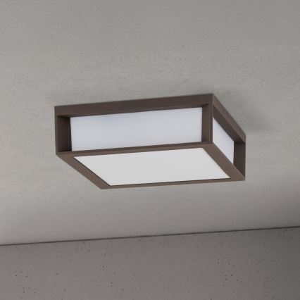 Kültéri lámpatest HENRY 2xE27/15W/230V 26x26 cm IP44 barna