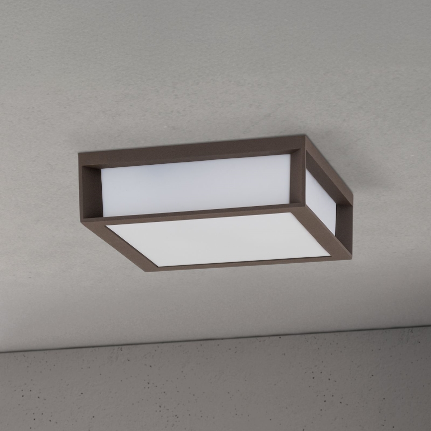 Kültéri lámpatest HENRY 2xE27/15W/230V 26x26 cm IP44 barna