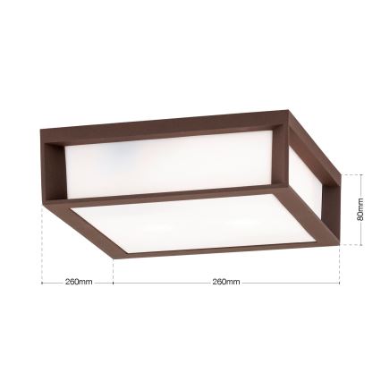 Kültéri lámpatest HENRY 2xE27/15W/230V 26x26 cm IP44 barna