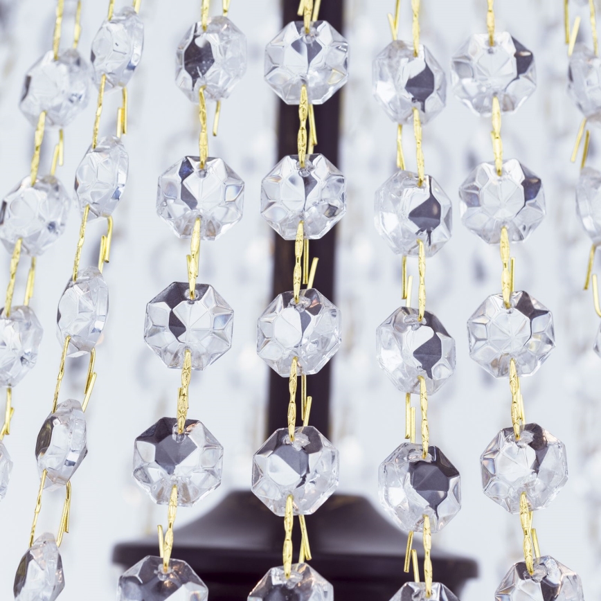 Kristály csillár láncon ARILA 3xE27/60W/230V átm. 40 cm barna/patinás