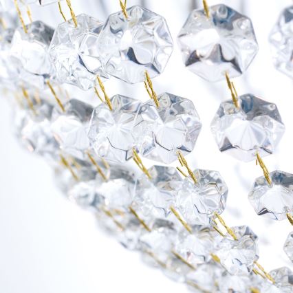 Kristály csillár láncon ARILA 6xE27/60W/230V átm. 60 cm barna/patinás