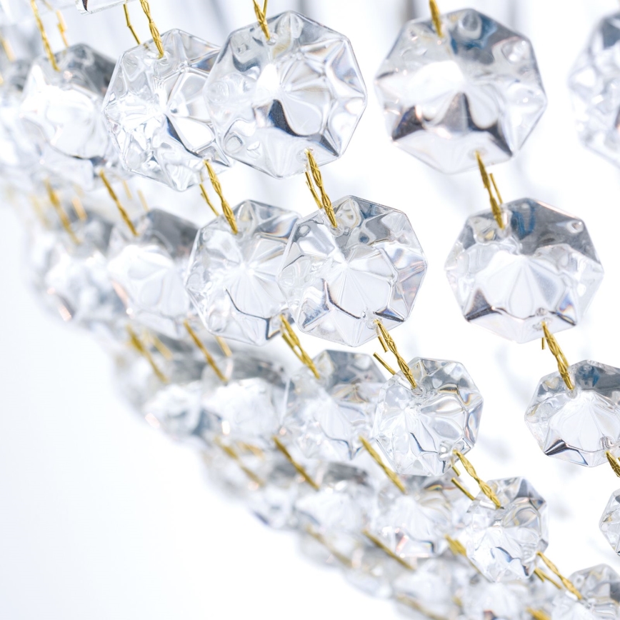 Kristály csillár láncon ARILA 6xE27/60W/230V átm. 60 cm barna/patinás