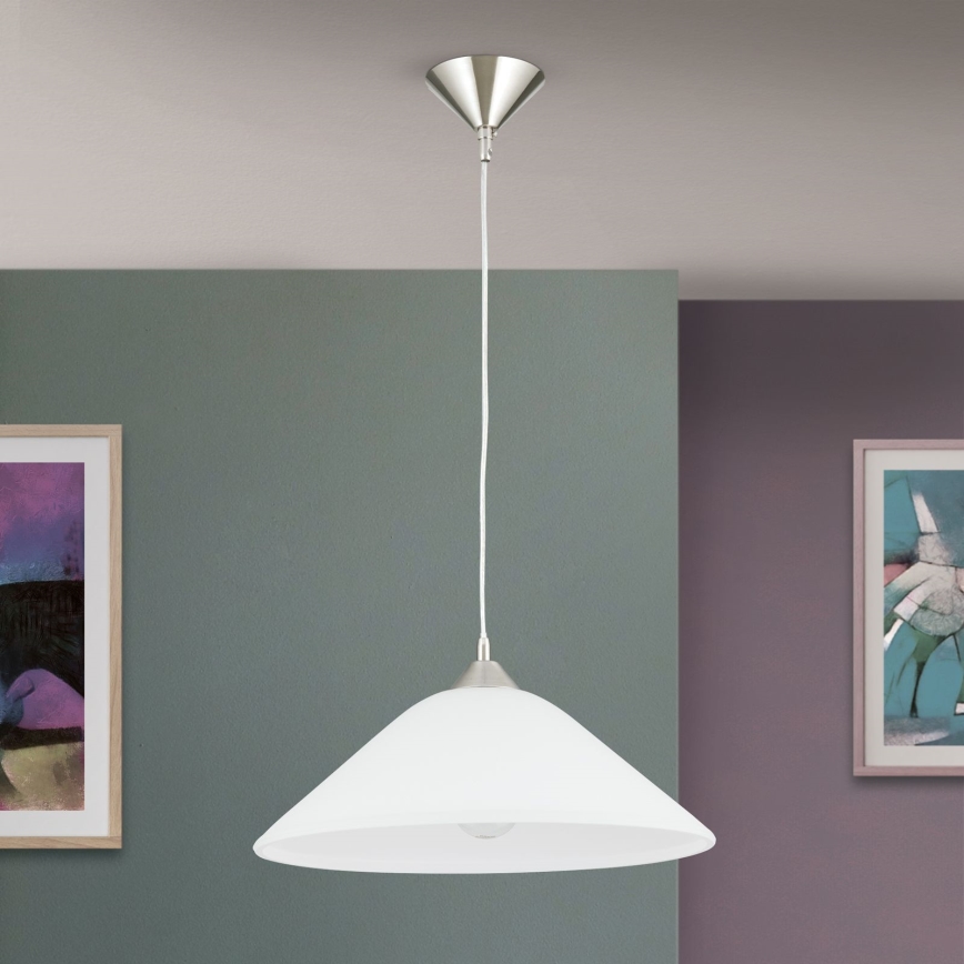 Csillár zsinóron GRADO 1xE27/60W/230V átm. 40 cm matt króm