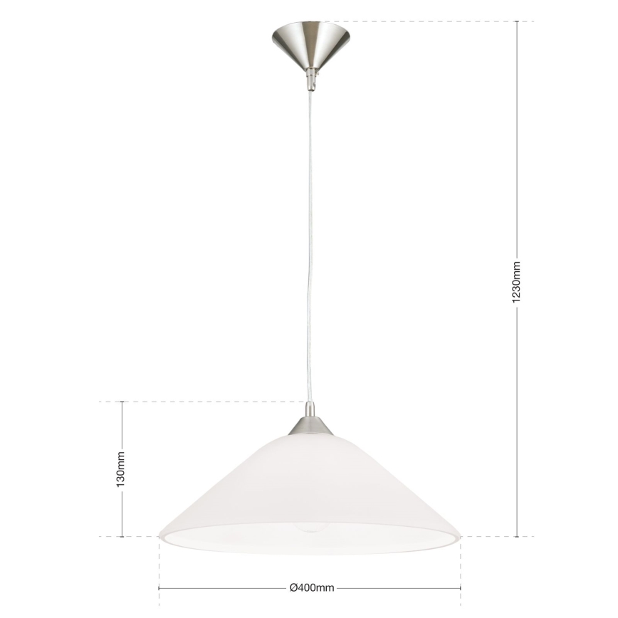 Csillár zsinóron GRADO 1xE27/60W/230V átm. 40 cm matt króm