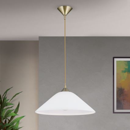 Csillár zsinóron GRADO 1xE27/60W/230V átm. 40 cm réz