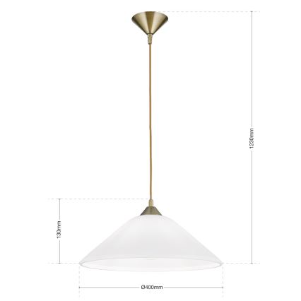 Csillár zsinóron GRADO 1xE27/60W/230V átm. 40 cm réz