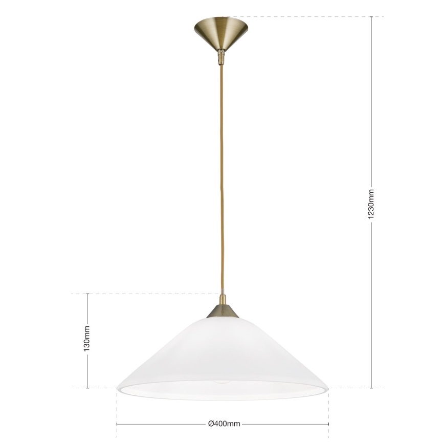 Csillár zsinóron GRADO 1xE27/60W/230V átm. 40 cm réz
