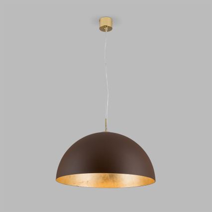 Csillár zsinóron ELIANO 1xE27/60W/230V átm. 50 cm barna/arany