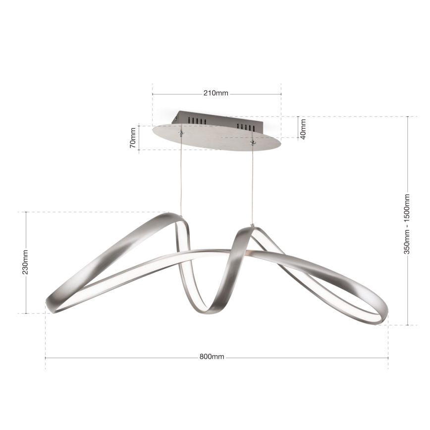 LED Fényerőszabályzós függeszték kábellel CIRCUS LED/36W/230V ezüst