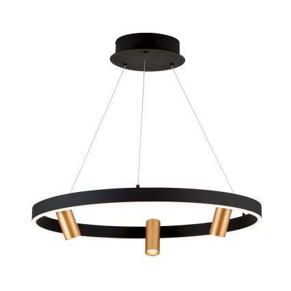 LED fényerőszabályozható csillár kábelen BERLIN LED/50W/230V fekete/arany