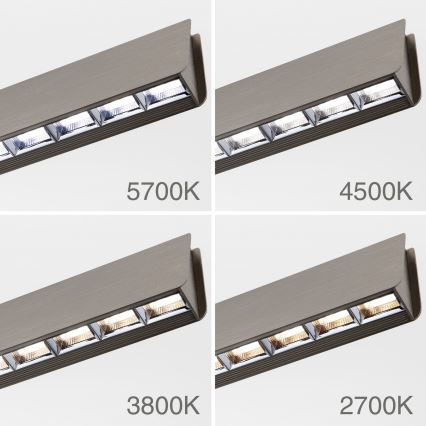 LED Fényerőszabályzós csillár kábellel TARA LED/44W/230V 2700/3800/4500/5700K matt króm