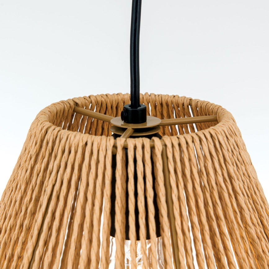 Csillár zsinóron JUNGLE 1xE27/40W/230V átm. 31 cm kender