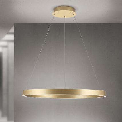 LED dimmelhető, kábelre függesztett csillár KOLK LED/80W/230V 2700/3000/4000K átm. 80 cm arany
