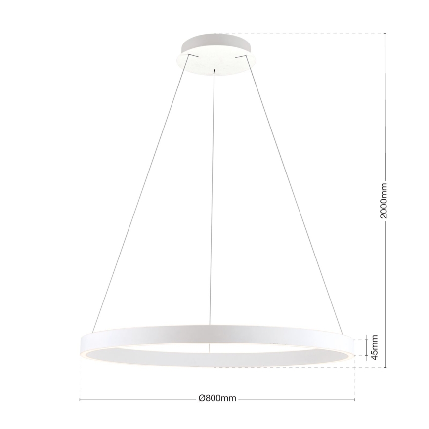 KOLK dimmelhető LED csillár kábelen LED/80W/230V 2700/3000/4000K Ø 80 cm fehér