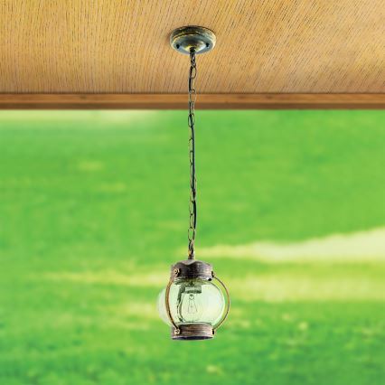 TAVERNA kültéri függesztett lámpa 1xE27/60W/230V IP23 bronz/patina