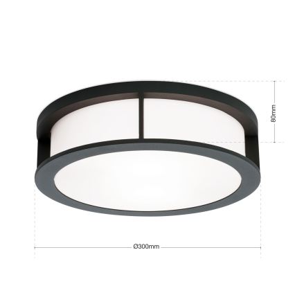 Kültéri lámpa HENRY 2xE27/15W/230V Ø30 cm IP44 antracit