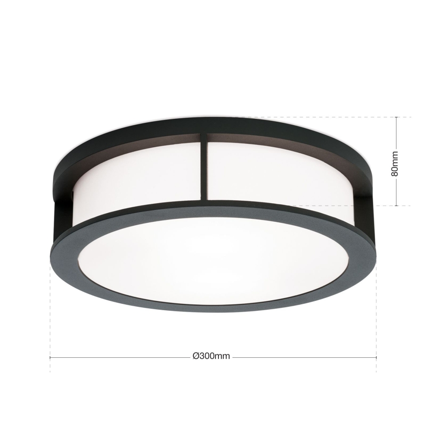 Kültéri lámpa HENRY 2xE27/15W/230V Ø30 cm IP44 antracit
