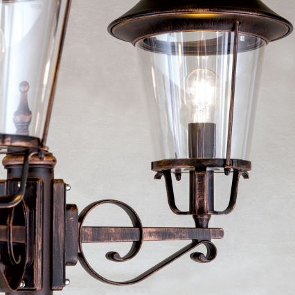 Kültéri lámpa KENZO 3xE27/100W/230V IP44 bronz/patinás