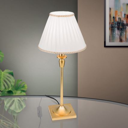 Asztali lámpa FONSA 1xE27/60W/230V 61 cm fehér/arany