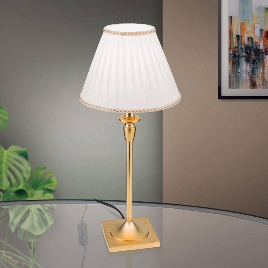 Asztali lámpa FONSA 1xE27/60W/230V 61 cm fehér/arany