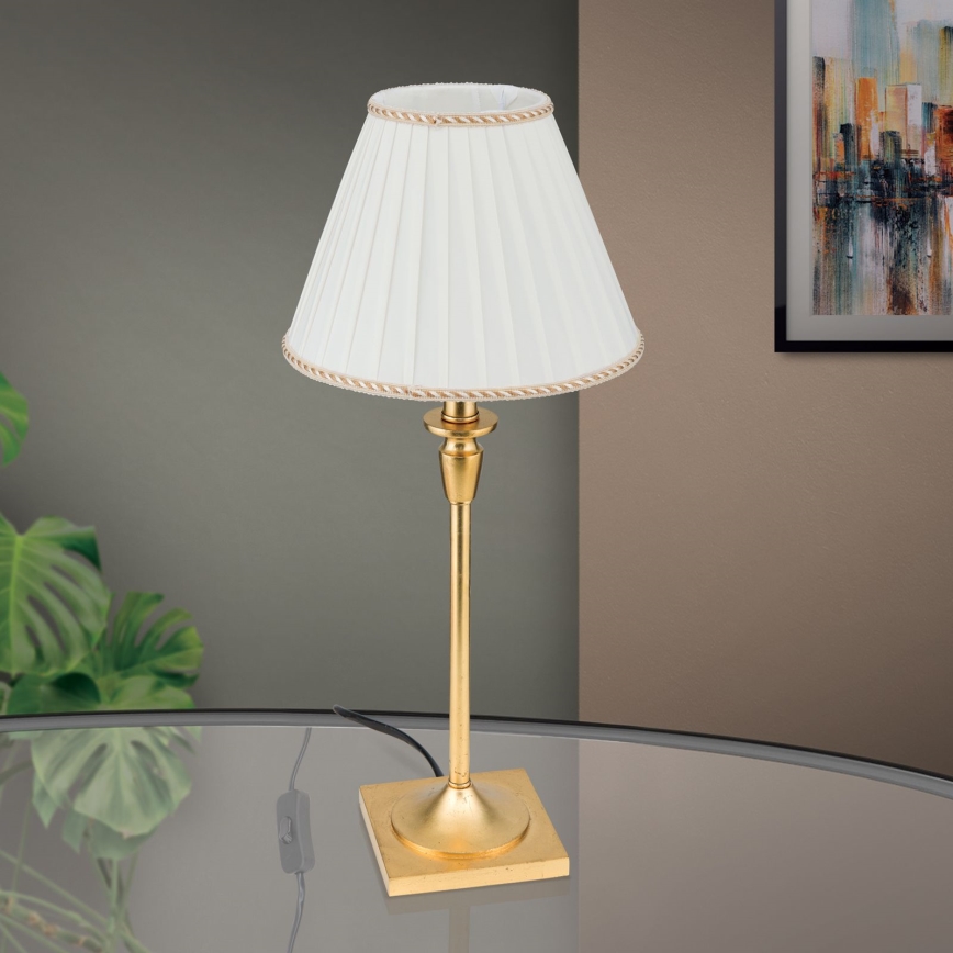 Asztali lámpa FONSA 1xE27/60W/230V 61 cm fehér/arany